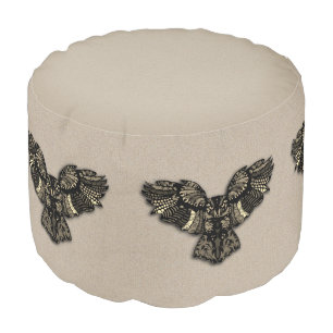 Beautiful Rustic Owl Pouf