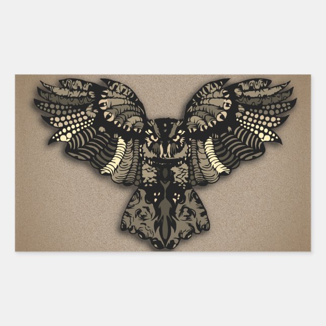 Beautiful Rustic Owl Rectangular Sticker (Front)