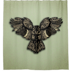 Beautiful Rustic Owl Shower Curtain