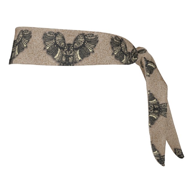 Beautiful Rustic Owl Tie Headband (Rotate 90)