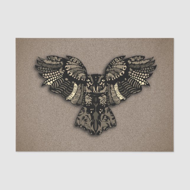 Beautiful Rustic Owl Tissue Paper (Front)