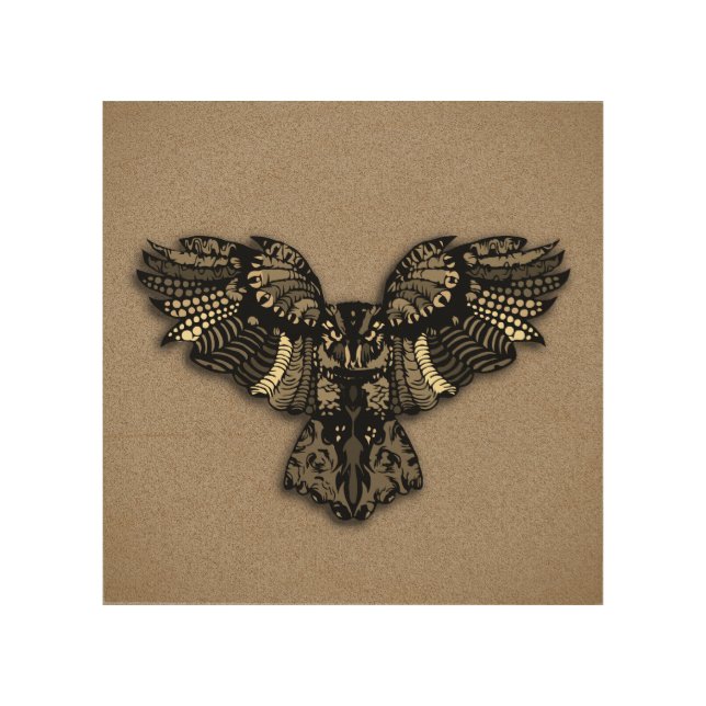 Beautiful Rustic Owl Wood Wall Art (Front)
