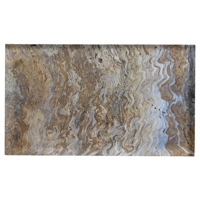 Beautiful Rustic Wave Pattern Beach Driftwood Place Card Holder (Front)