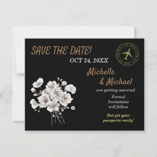 Beautiful Rustic White Flowers Save the Date Note Card