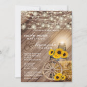 Beautiful Rustic Wood Barrel and Sunflowers Invitation (Front)