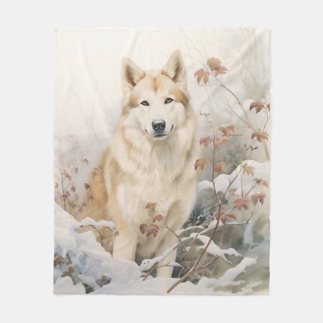 Beautiful Sable Husky – Bold & Loyal Fleece Blanket (Front)