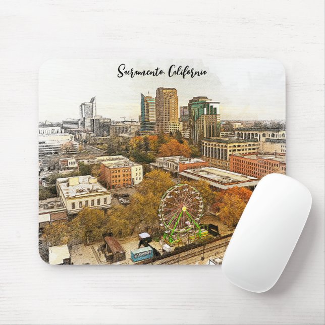 Beautiful Sacramento California City View Mouse Pad (With Mouse)