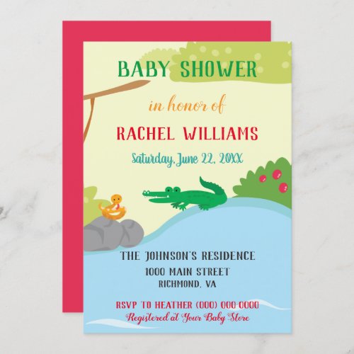 Beautiful Safari Baby Shower Invitation