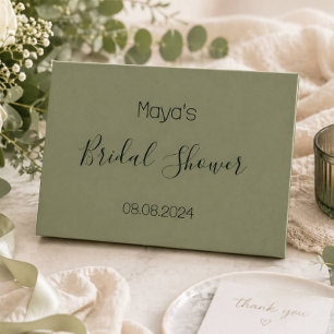 beautiful sage green bridal shower guest book