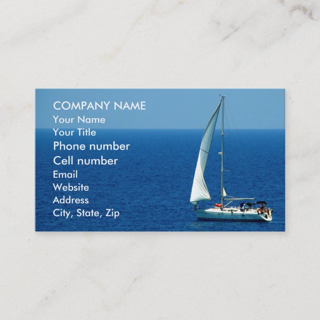 Beautiful Sailboat Business Card (Front)