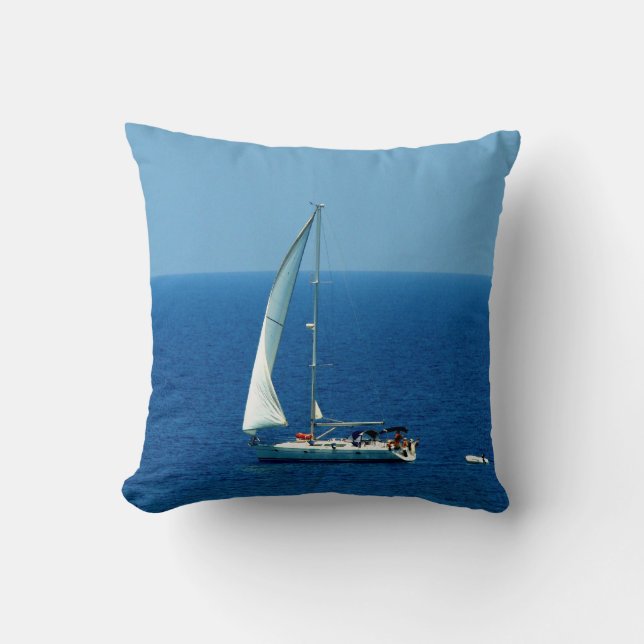 Beautiful Sailboat Throw Pillow (Front)