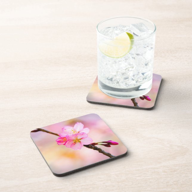 Beautiful Sakura Cherry Blossoms Beverage Coaster (Right Side)