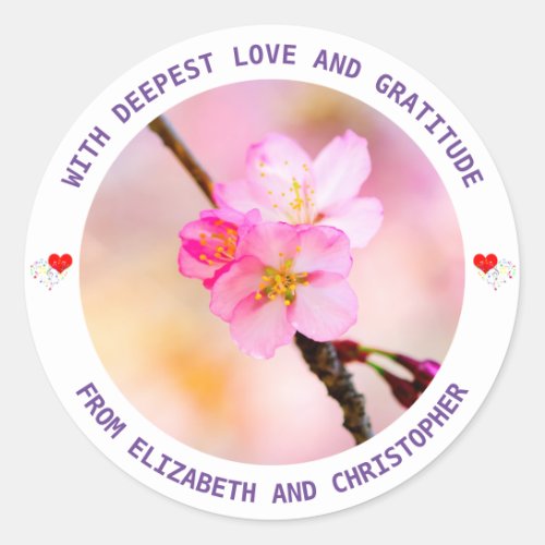 Beautiful Sakura Cherry Blossoms Classic Round Sticker