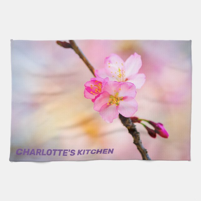 Beautiful Sakura Cherry Blossoms Kitchen Towel (Horizontal)