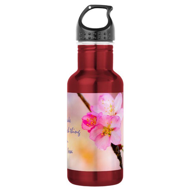 Beautiful Sakura Cherry Blossoms Stainless Steel Water Bottle (Front)
