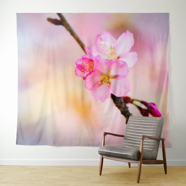 Beautiful Sakura Cherry Blossoms Tapestry (In Situ (Horizontal))