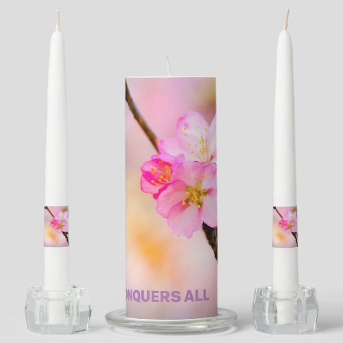 Beautiful Sakura Cherry Blossoms Unity Candle Set