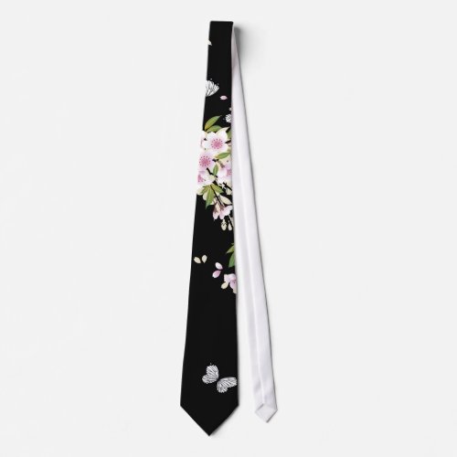 Beautiful Sakura Vintage Japanese Floral Neck Tie