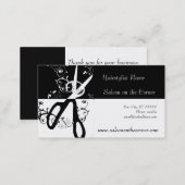 Beautiful Salon Seamstress  Black White Scissors Appointment Card (Front/Back)