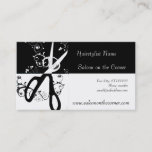 Beautiful Salon Seamstress  Black White Scissors Appointment Card at Zazzle
