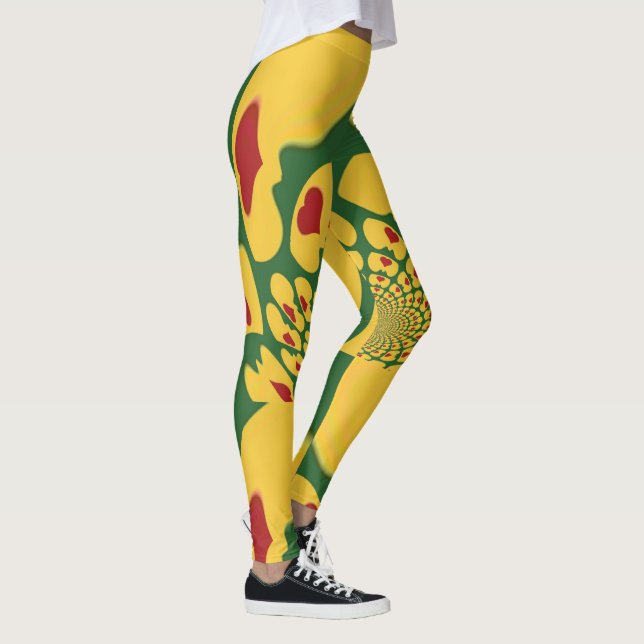 Beautiful  samba hearts polka dot abstract design leggings (Right)