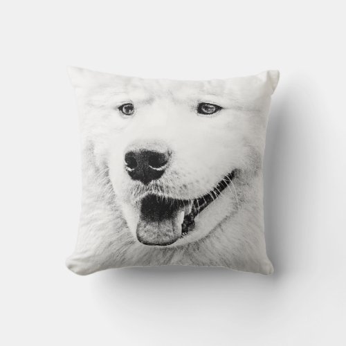 Beautiful Samoyed dog art Throw Pillow