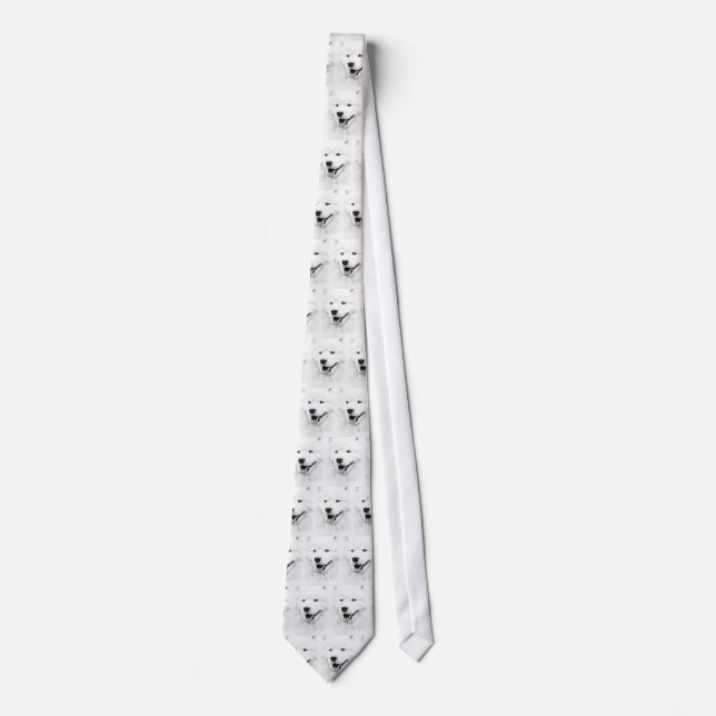 Beautiful Samoyed dog art Tie (Front)