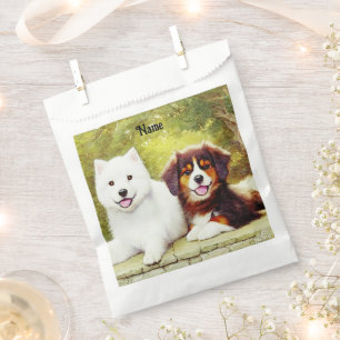 Beautiful Samoyed & English Shepherd Pups Favor Bag