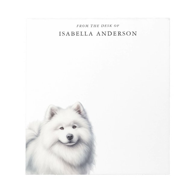 Beautiful Samoyed From The Desk Of Notepad (Front)