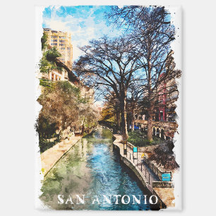 Beautiful San Antonio Texas Vintage City Magnet