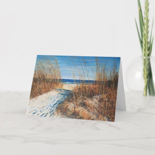 Beautiful Sand Dunes Beach Painting Note Card