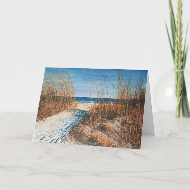 Beautiful Sand Dunes Beach Painting Note Card (Front)