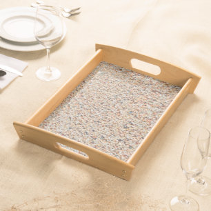 Beautiful sand if tropical beach serving tray