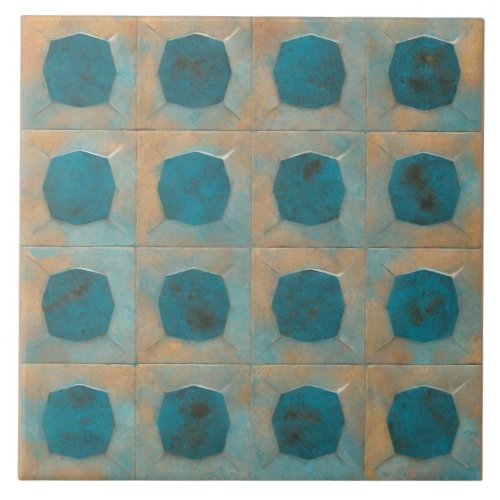 Beautiful sand teal blend teal dot aesthetic artsy ceramic tile