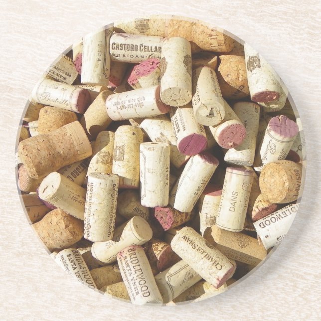 Beautiful Sandstone Wine Cork Coaster! Drink Coaster (Front)