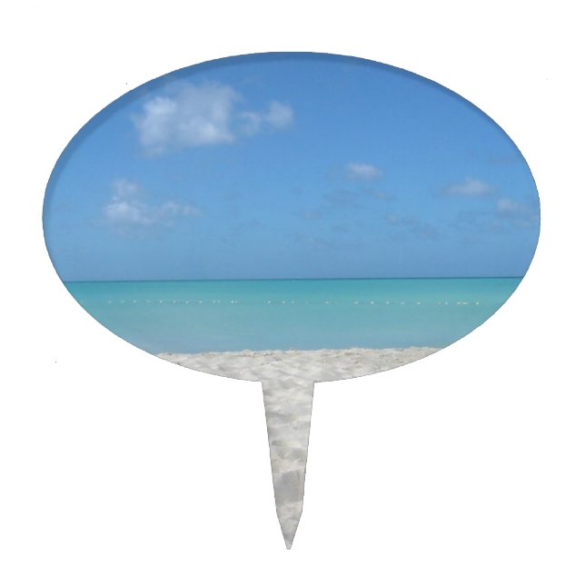 Beautiful Sandy Beach Cake Topper (Front)