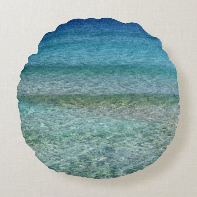 Beautiful Sandy Beach Round Pillow (Front)