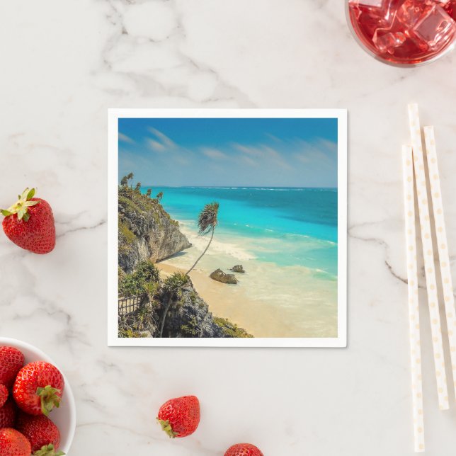 Beautiful Sandy Beach Tropical Paradise  Napkins (Insitu)