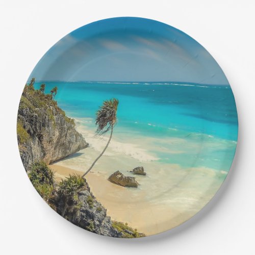 Beautiful Sandy Beach Tropical Paradise  Paper Plates
