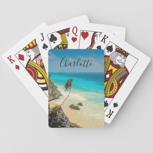 Beautiful Sandy Beach Tropical Paradise  Playing Cards