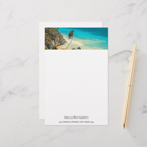 Beautiful Sandy Beach Tropical Paradise  Stationery