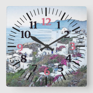 Beautiful Santorini, Greece Clock