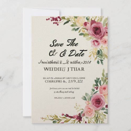 Beautiful Save the Date Card