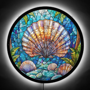Beautiful scallop Stained glass art