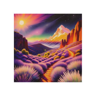 BEAUTIFUL SCENERY WITH SUN WOOD WALL ART