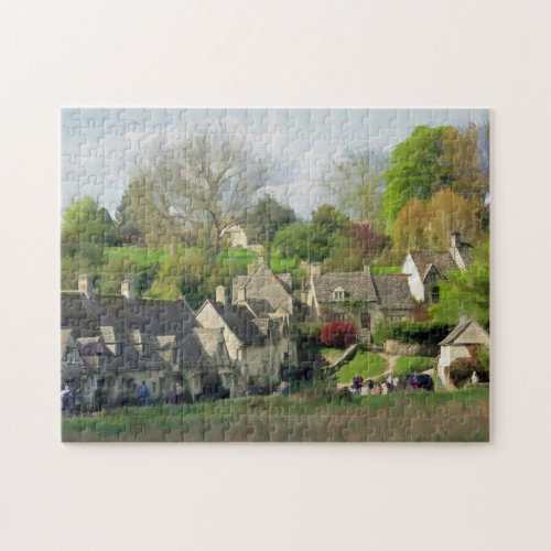 Beautiful Scenic Bibury Cotswolds UK Jigsaw Puzzle
