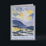 Beautiful Scenic Mountain Men's Birthday Card<br><div class="desc">Beautiful Scenic Mountain Men's Birthday Card.Handpainted watercolor abstract painting. For Him.</div>