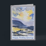 Beautiful Scenic Mountain Men's Birthday Card<br><div class="desc">Beautiful Scenic Mountain Men's Birthday Card.Handpainted watercolor abstract painting. For Him.</div>
