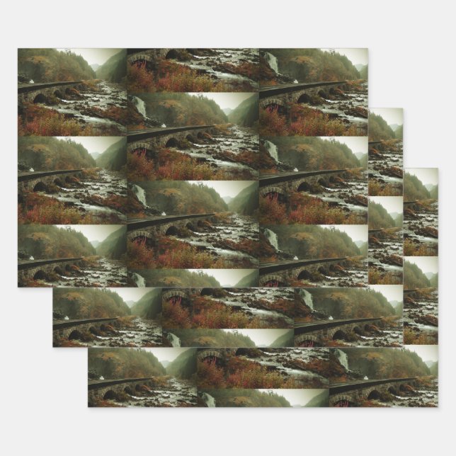Beautiful Scenic Nature Photo Pattern Wrapping Paper Sheets (Set)