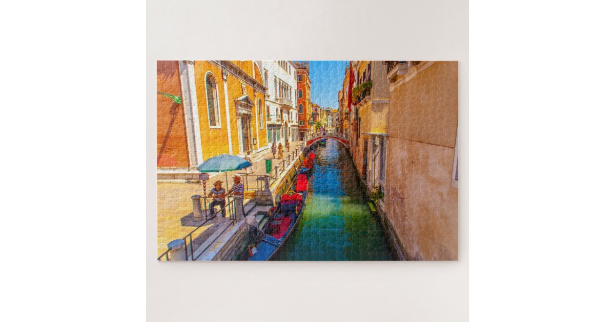 Beautiful Scenic View Of A Canal In Venice Italy Jigsaw Puzzle Zazzle Com